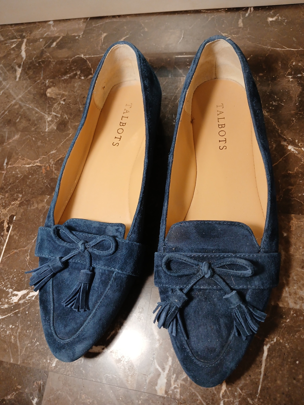 Talbots Navy Suede Tassel Loafers